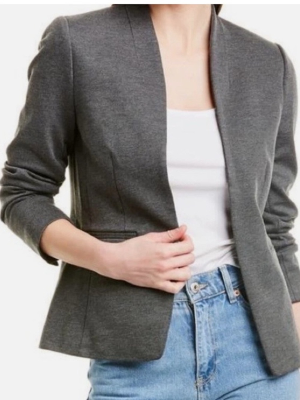 J. Crew Going Out Open-Front Blazer H2743 Women's 6 Stretch Minimalist - Picture 14 of 16